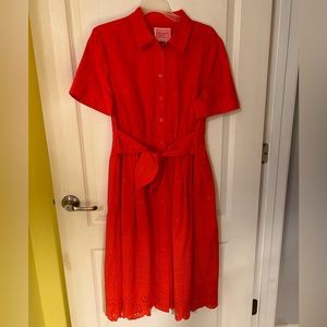 NWT Kate Spade Eyelet Tie-Waist Shirtdress